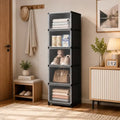 Modern 5-Tier Storage Cabinet with Transparent Doors