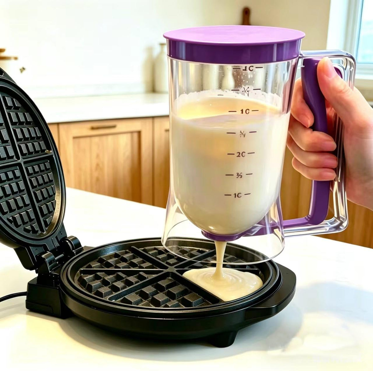 Adjustable Pancake Batter Dispenser with Measuring Scale