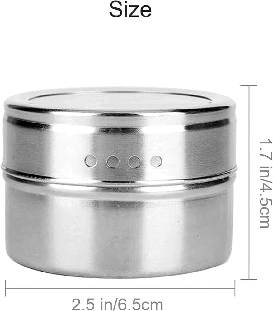 Magnetic Spice Storage Jars Set – Stainless Steel Wall-Mounted Containers