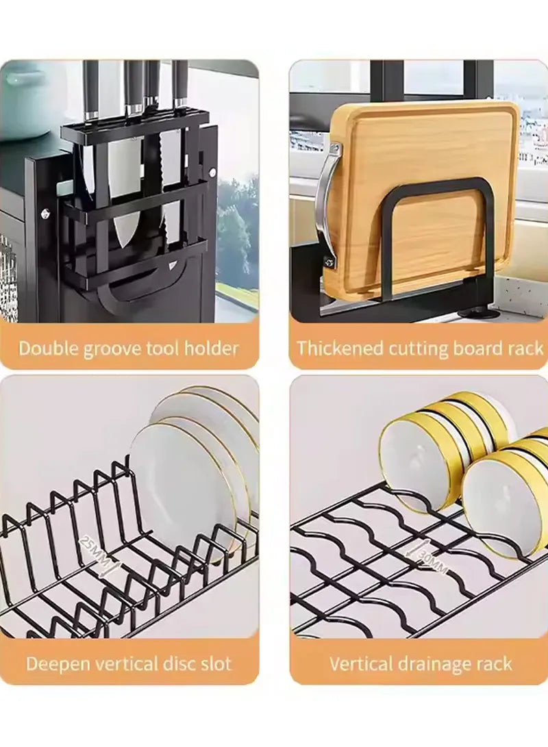 Over Sink Kitchen Organizer Rack with Storage Cabinet